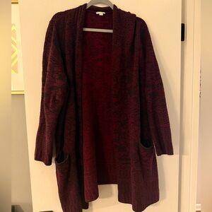 J.Jill cardigan sweater long x-large XL maroon